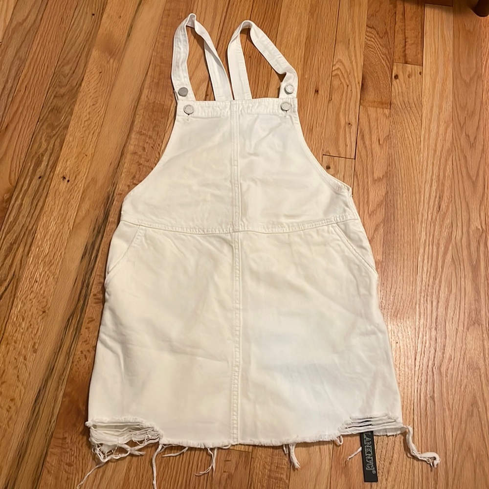 BLANK NYC Distressed White Denim Mini Dress